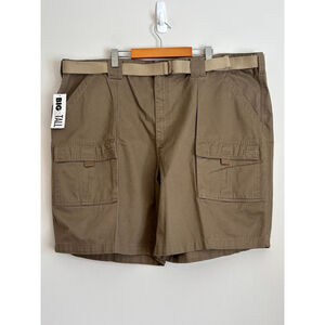 St. John's Bay Men's Big & Tall Waist 50 Khaki Cargo Shorts with Belt BNWT
